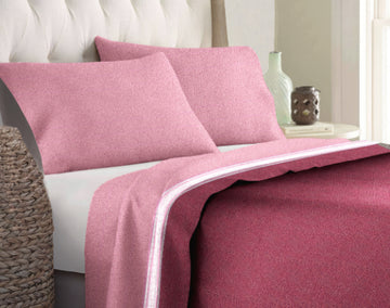 Set lenzuola in Flanella con Trattamento Antipilling - Micromaculato Rosa